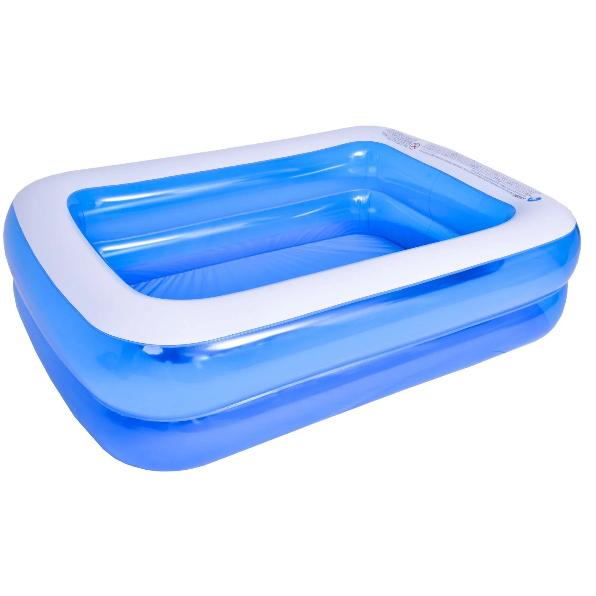 6.5' Blue and White InfLatitudeable Rectangular Swimming Pool