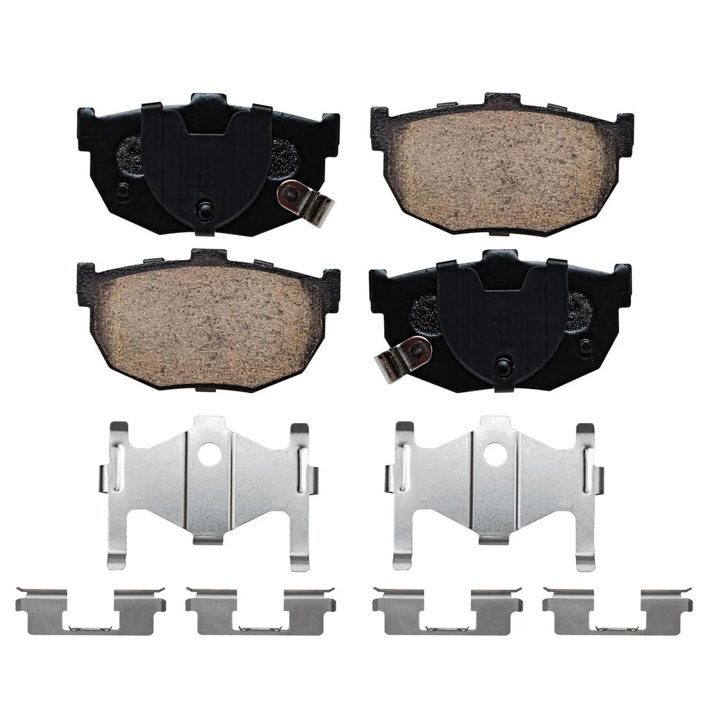 Detroit Axle - Rear Brake Kit for 4-Wheel Disc 2004-2009 Kia Spectra, 2005-2009 Kia Spectra5 Disc Brakes Rotors and Ceramic Brake Pads 2006 2007 2008 Replacement