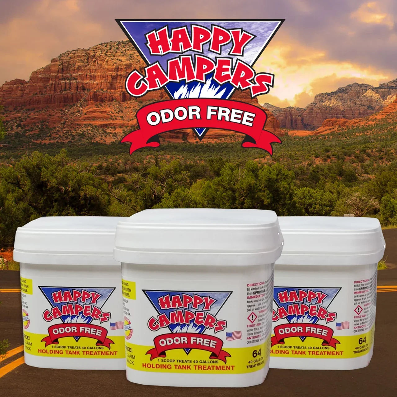 Happy Campers RV Holding Tank Deodorizer Treatment - 64 treatments