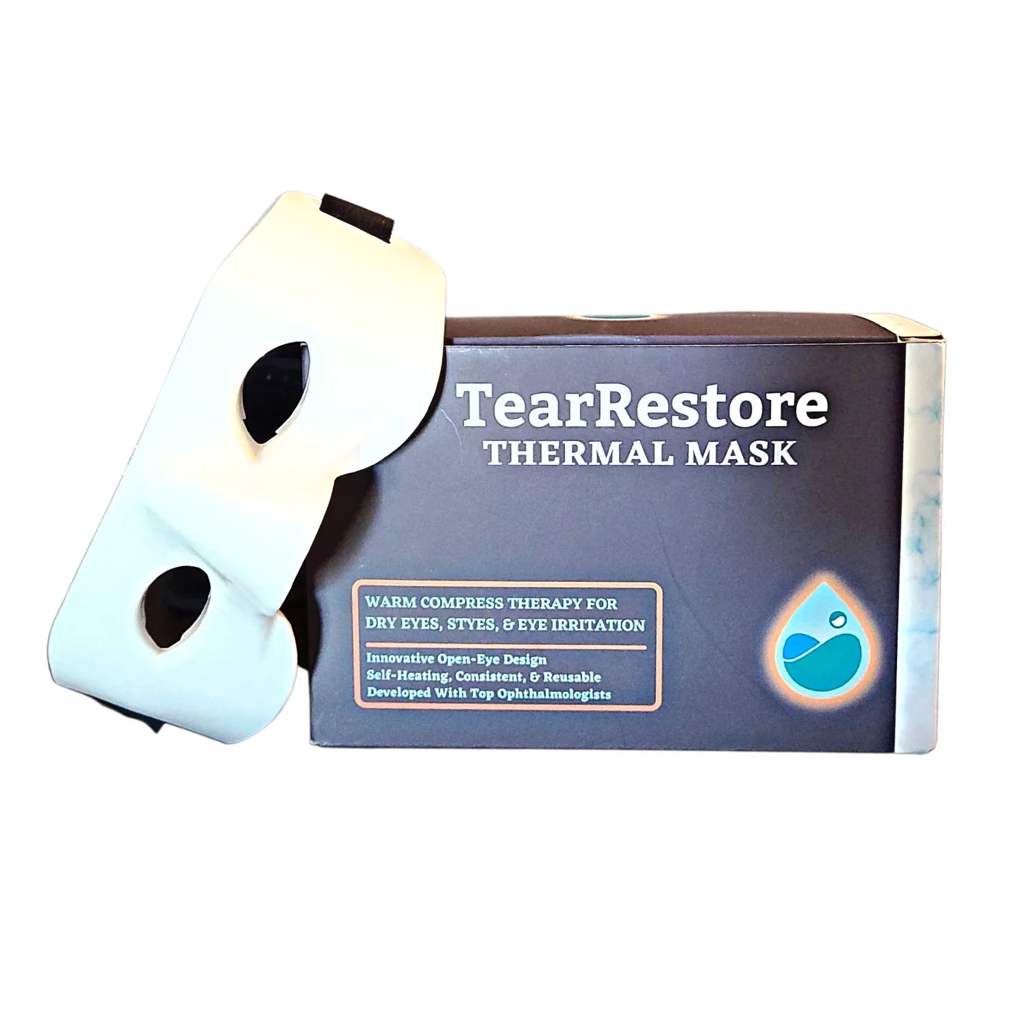 Tear Restore Open-Eye Warm Compress Mask for Dry Eyes, Styes, and Irritation