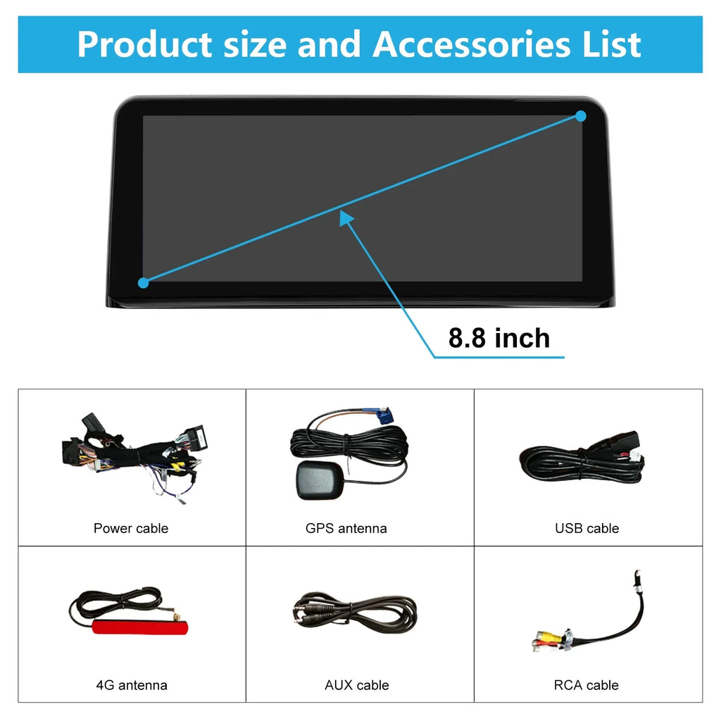 Road Top Android 13 Car Radio 8.8 Inch Touchdisplay for 2010-2013 BMW 3/5 Series E60/E61/E90/E91/E92 with CIC, Multimedia Car Radio Supports  Carplay, Android Auto, Mirrorlink, 8G + 256G