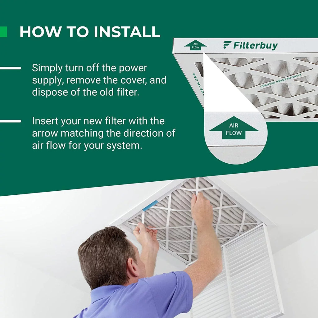 Filterbuy 25x25x4 MERV 13 Pleated HVAC AC Furnace Air Filters (5-Pack)