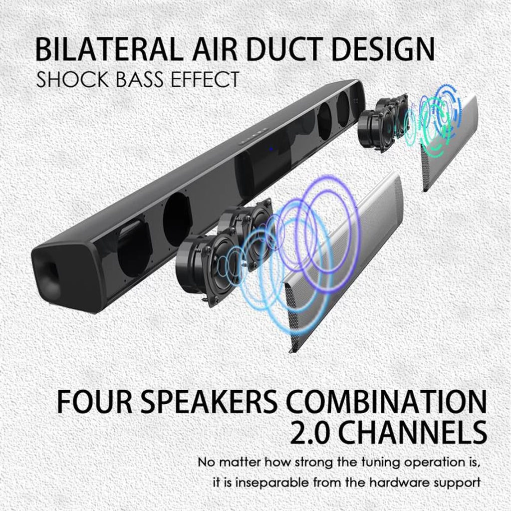 Sound Bar Bluetooth Speaker Surround Sound System Wired & Wireless 22 inch TV Sound Bar