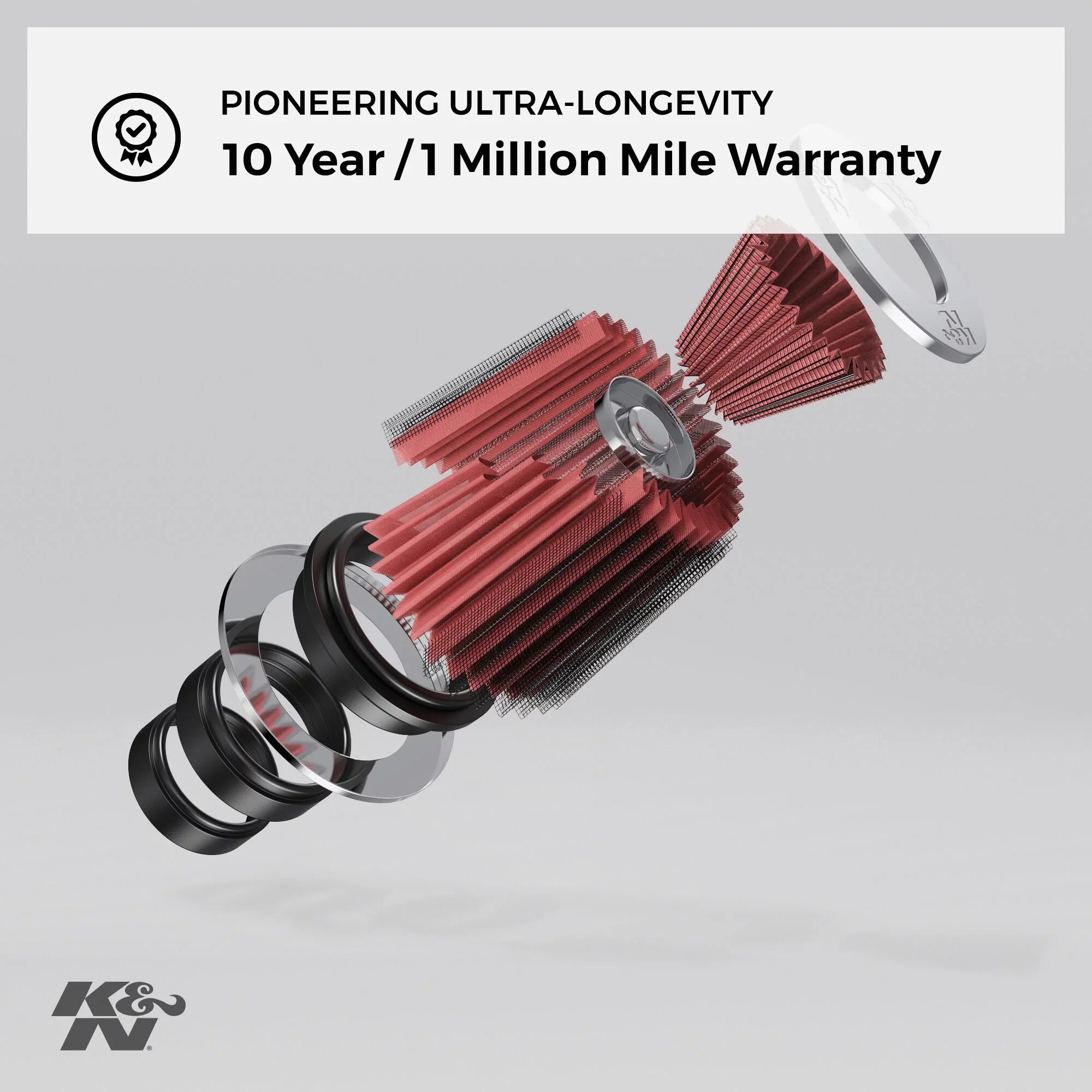 K&N Universal Clamp-On Air Filter: High Performance, Premium, Washable, Replacement Filter: Flange Diameter: 3.5 In, Filter Height: 8 In, Flange Length: 1.25 In, Shape: Round Tapered, RU-1045