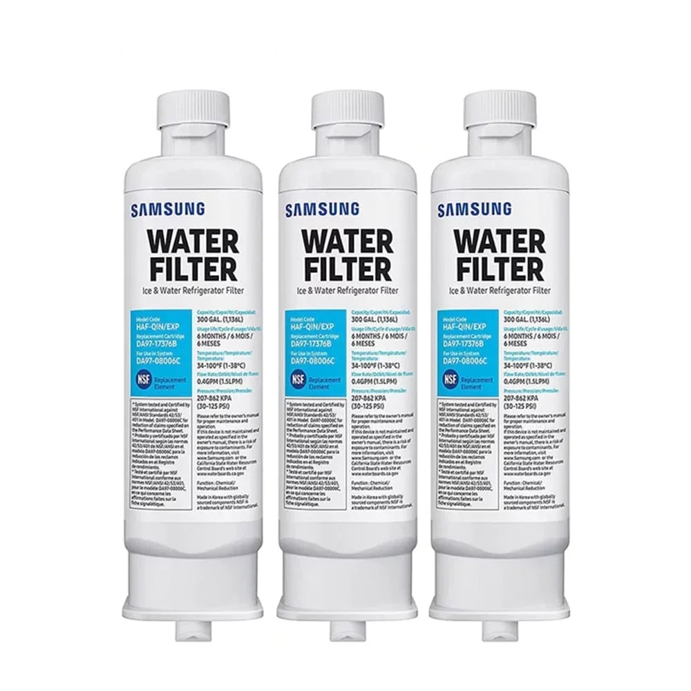 3 PACK DA97-17376B,DA97-08006C,HAF-QIN,HAF-QIN/EXP Refrigerator Water Filter Replacement