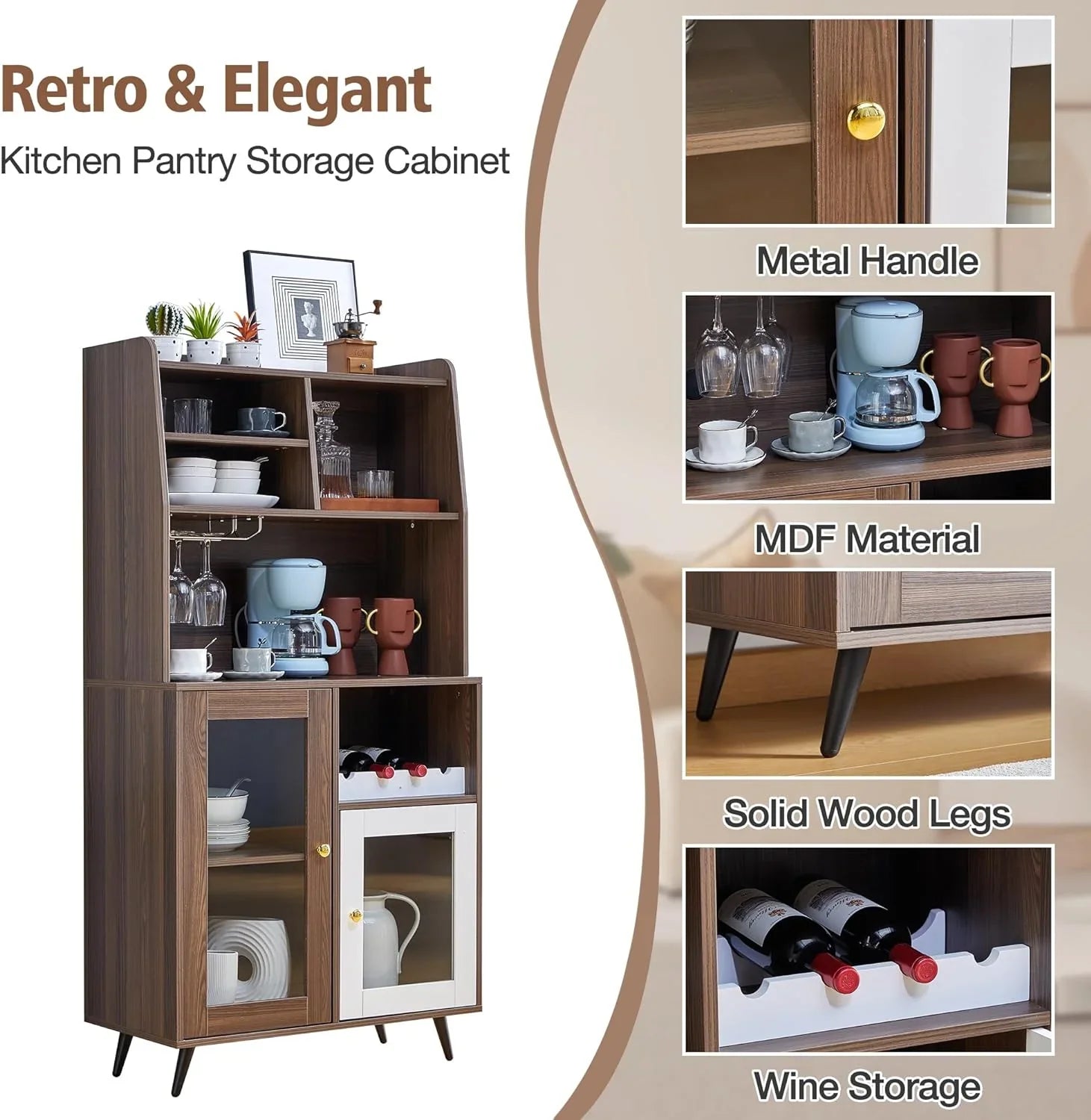 TJUNBOLIFE Locker  Wine Rack Locker  Cabinet Locker Multifunctional Cabinet Kitchen Cabinet Dining Room Cabinet with  Mix of Cabinets and Shelves for Home Bedroom Living Room