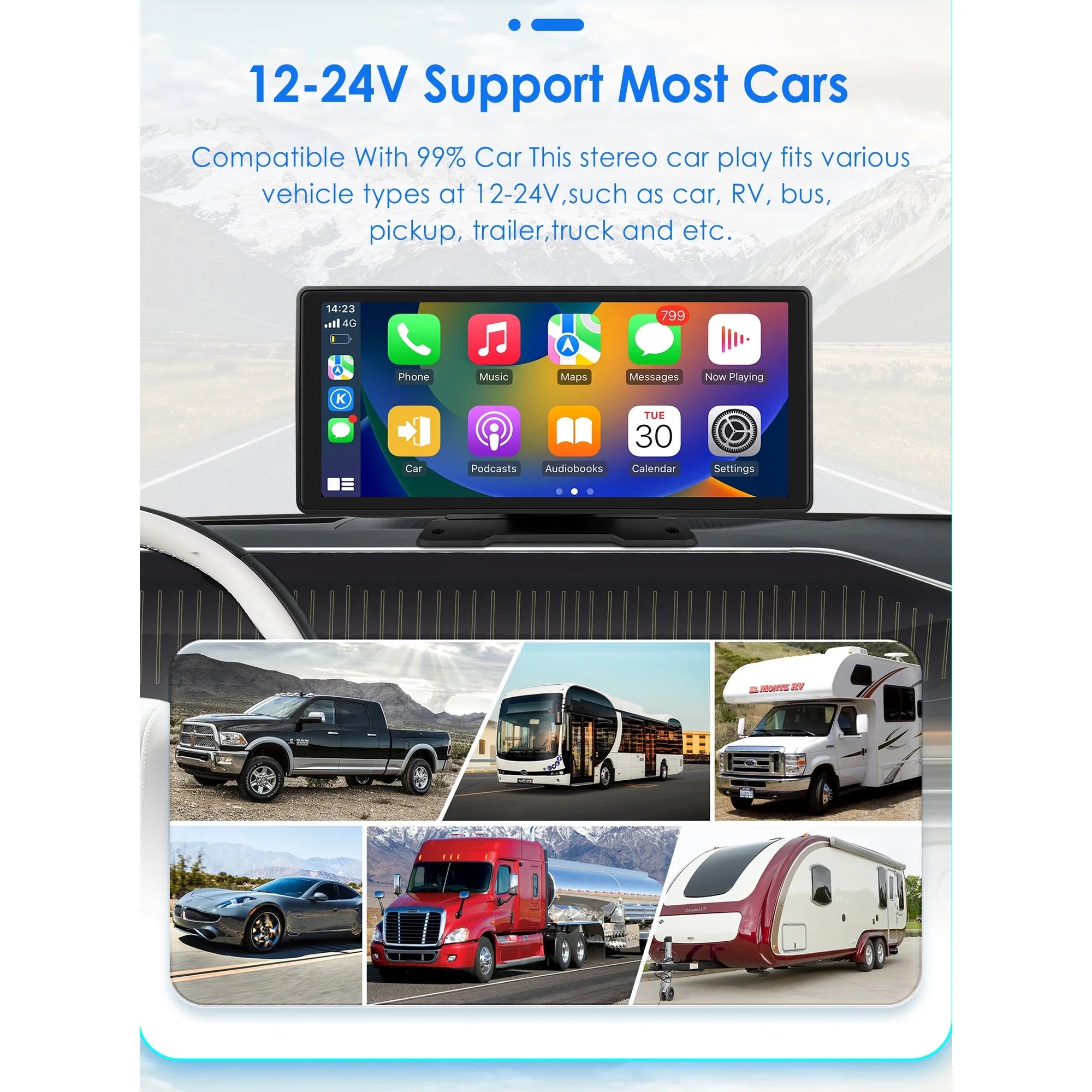 Android Auto Wireless  Carplay 360° Adjustable 10.26 Inch Touchdisplay Car Radio Stereo Head Unit Bluetooth GPS Navigation Player With Backup Camera