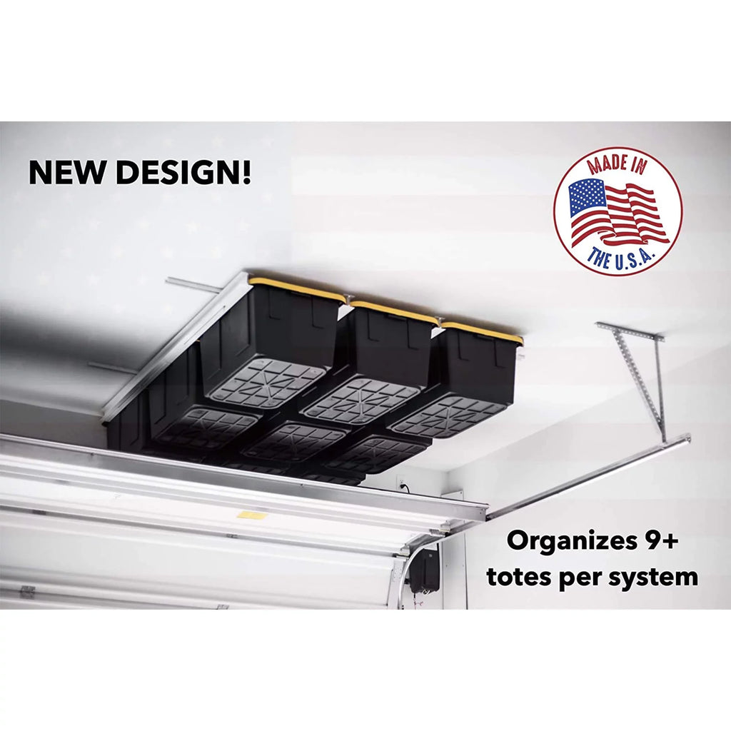 E-Z Storage Overhead Garage Ceiling Steel Storage Rack for Tote Containers