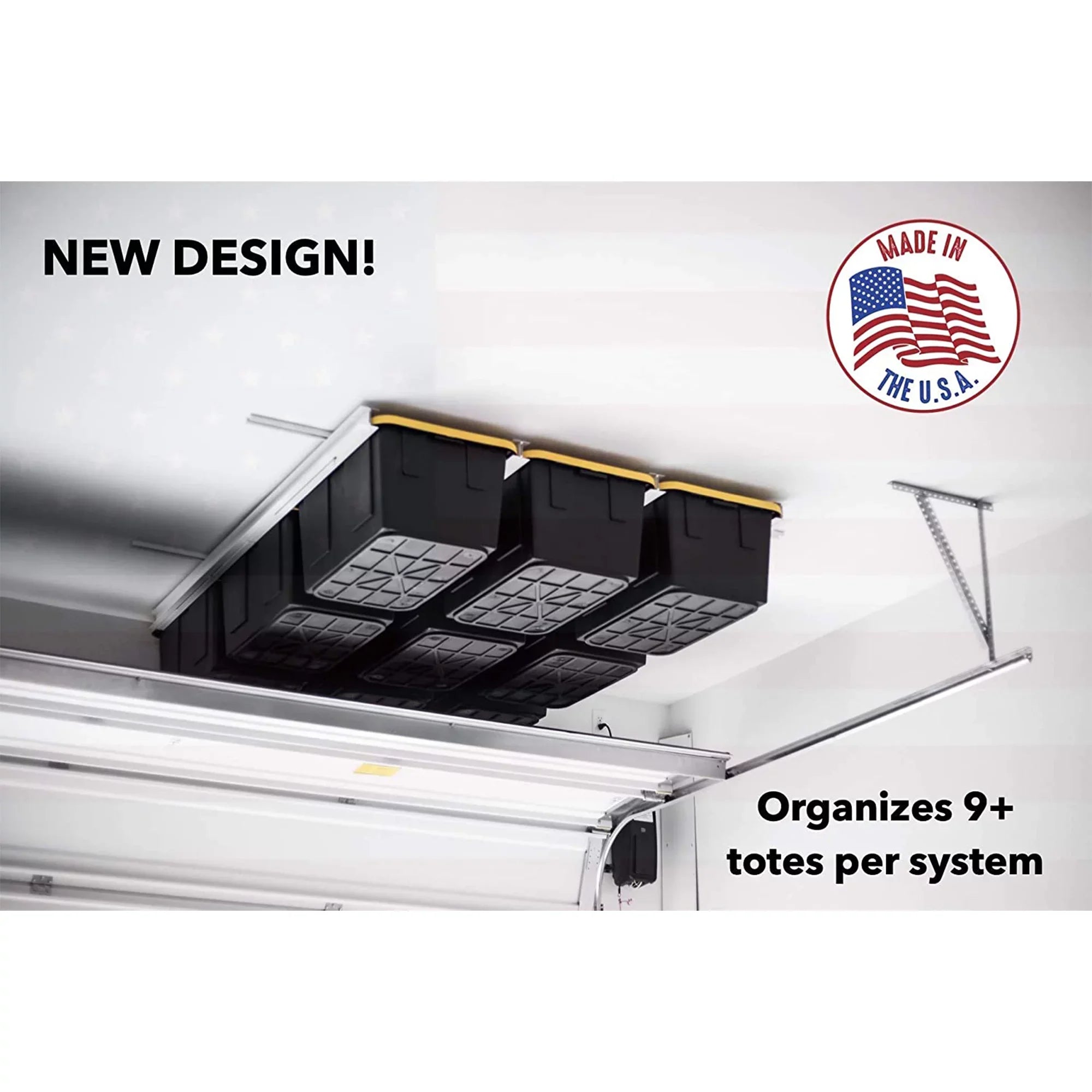 E-Z Storage Overhead Garage Ceiling Steel Storage Rack for Tote Containers