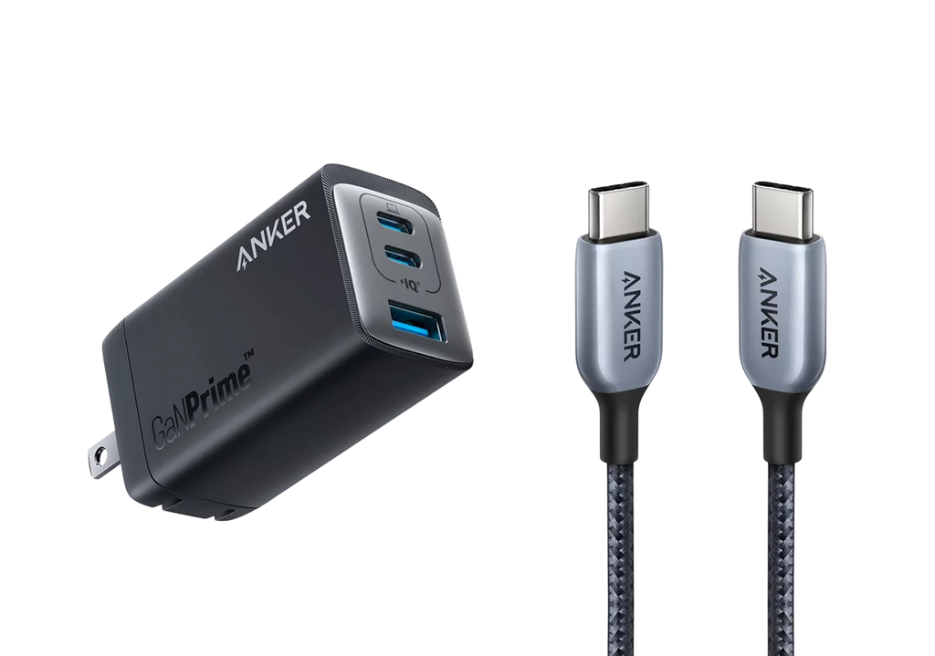 Anker 735 Fast Charger (GaNPrime 65W) with USB-C to USB-C Cable