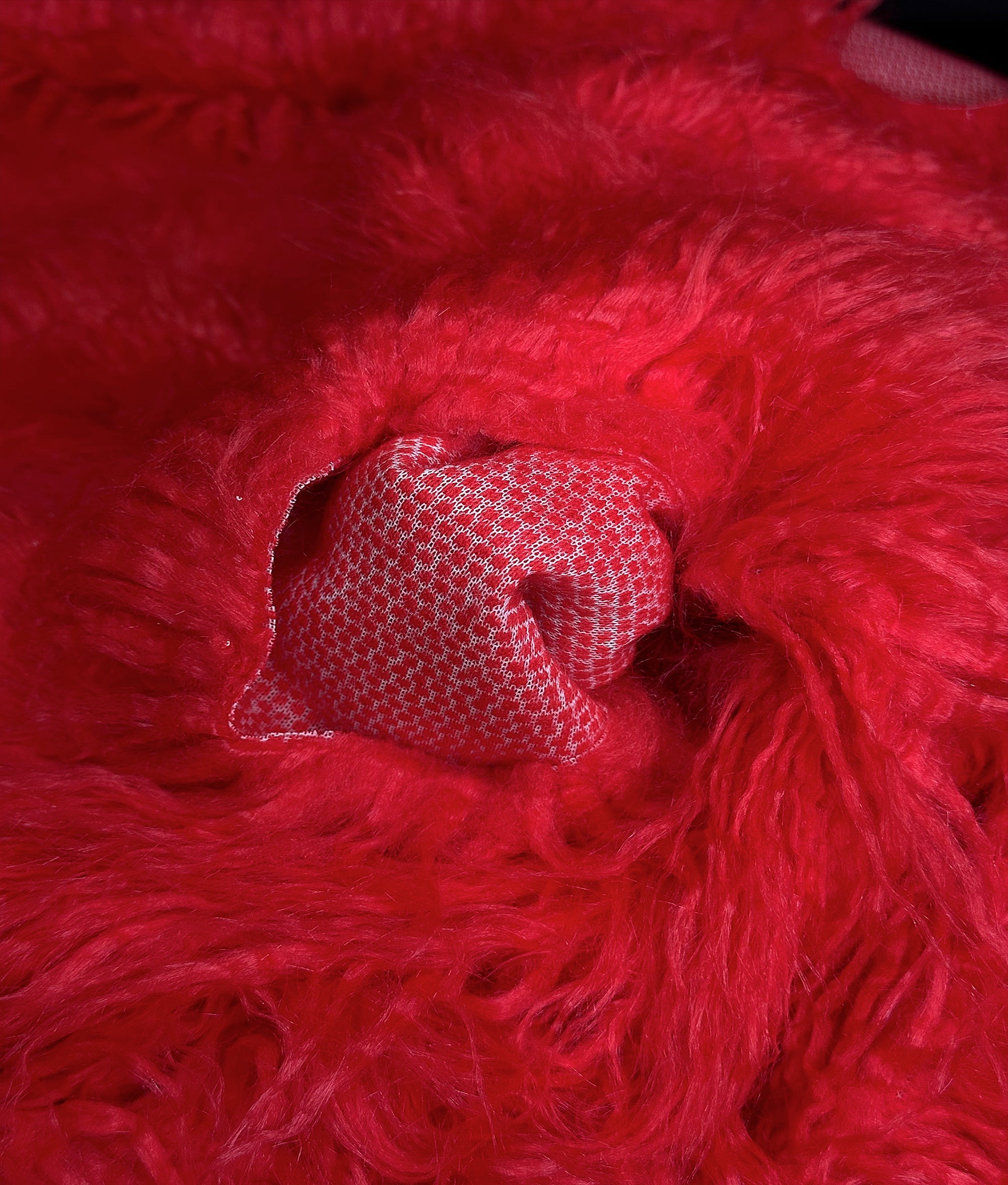 Faux Fake CURLY Yak FUR 3.5" LONG Pile Japanese Fire Retardant Yarn 2.3oz Per Yard / Craft, Sewing Cosplay 58" Wide Sold by Continuous Yard (Fire Red)
