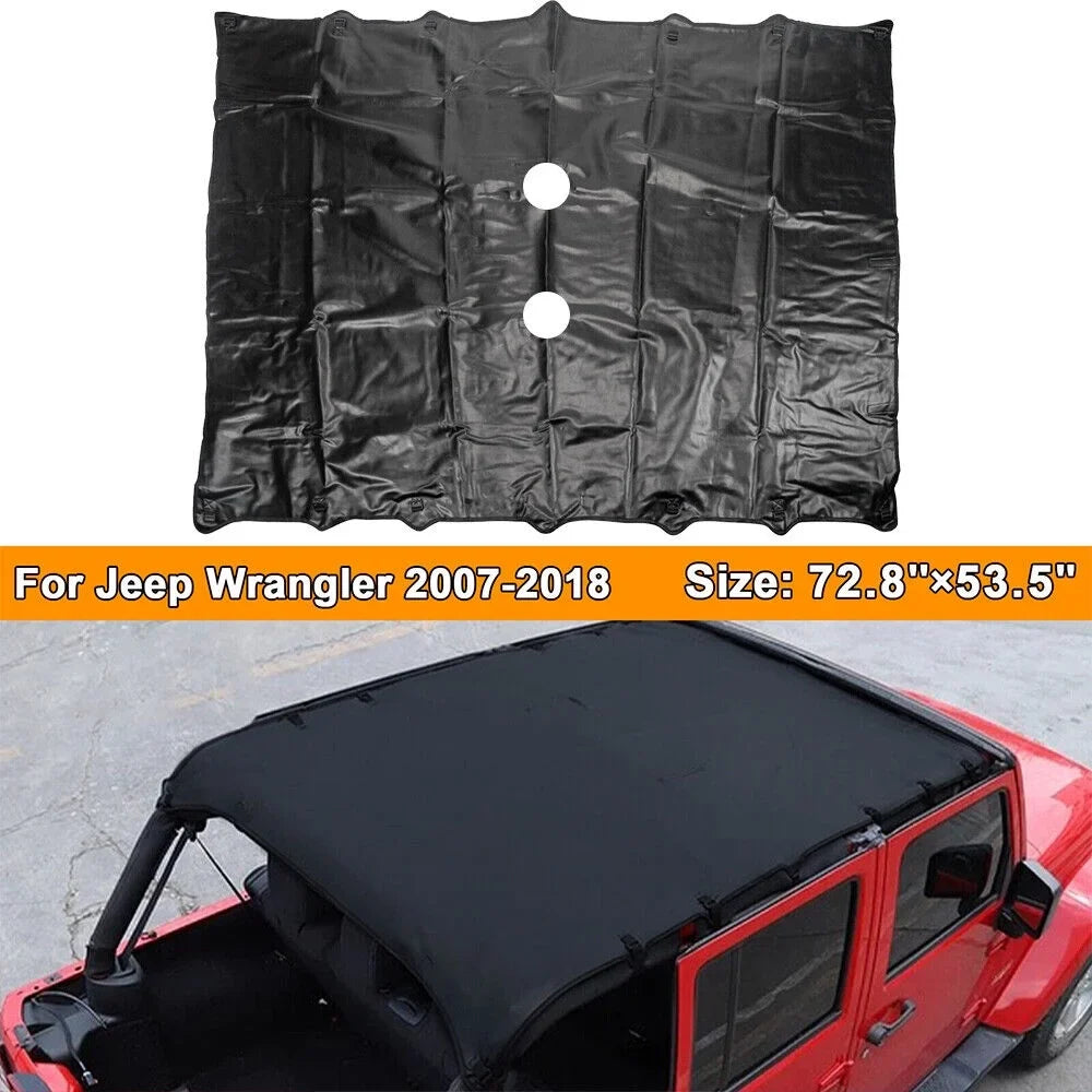 JLLOM Premium Jeep Wrangler JK JKU 07-18 Leather Top Sunshade - Easy Install, Maximum Sun Protection