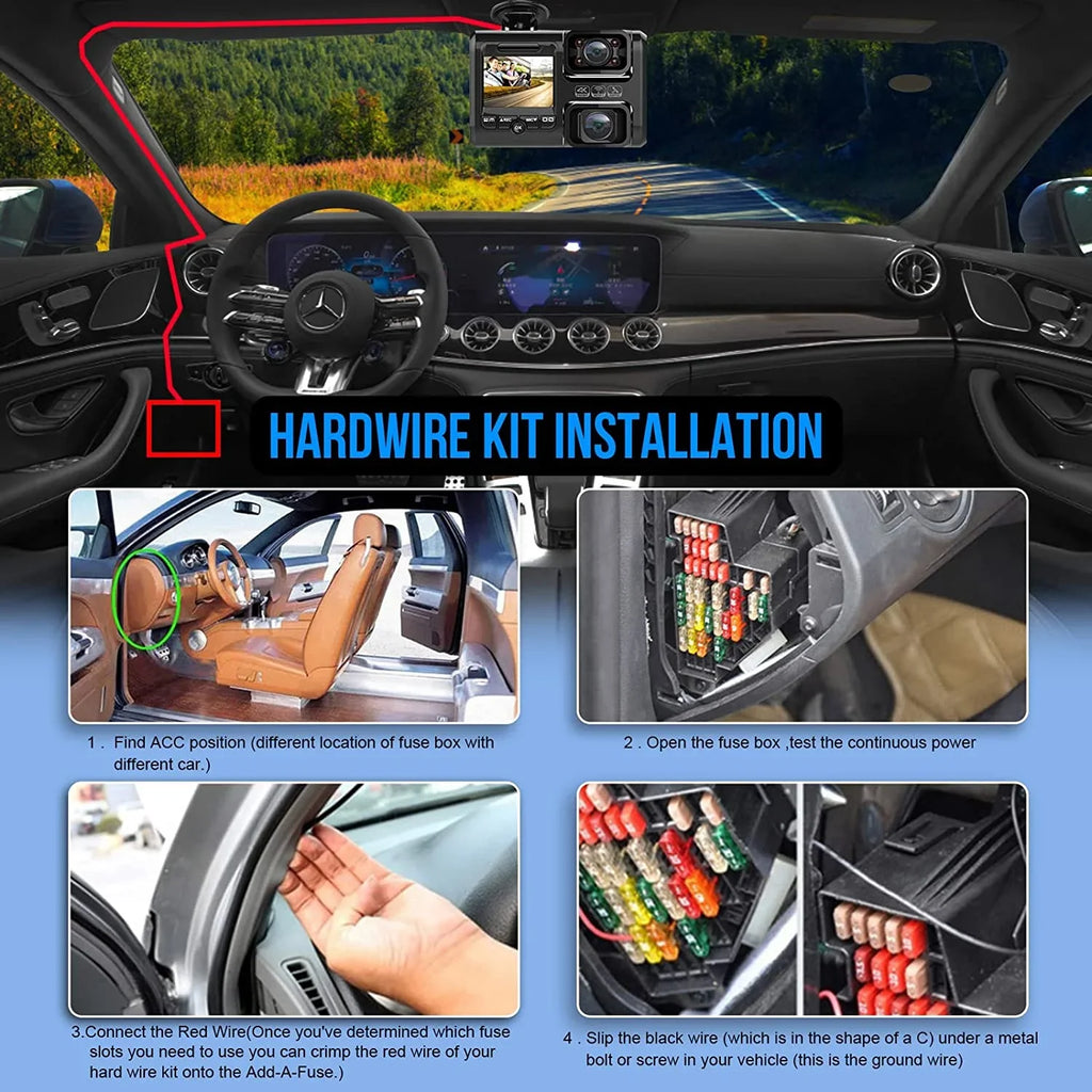 PRUVEEO Dash Cam Hardwire Kit, Intelligent and Adjustable Low-Voltage Protection Fit for 98% Dash Cam, 13ft Mini USB