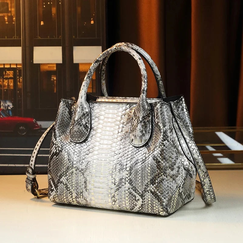 MICHROE PU Leather Handbag For Women  2024 Vintage Style Fashionable Shoulder Crossbody Bucket Bag  Versatile Lady‘s Satchel Bag