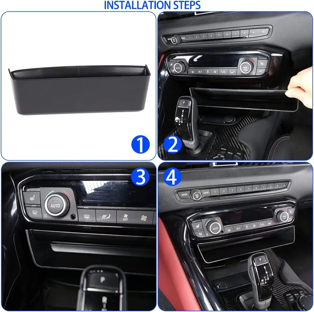 TINKI Suiatable for Toyota Supra GR A90 A91 MK5 2019-2022 Center Console Storage Box, ABS Console Storage Tray Organizer, Auto Interior Storage Accessories, 1PCS, Black