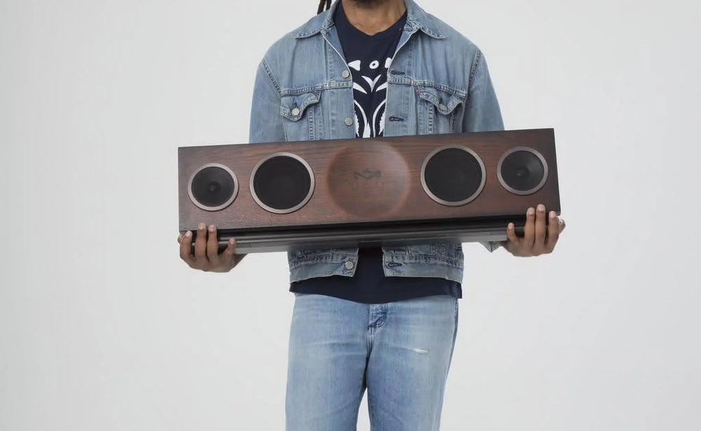 House of Marley, One Foundation Premium Home Audio Hi-Fi System, 3.5 High-Output Woofers, 2 x 1 High-Definition Tweeters, 220 Watt Stereo Power, FSC Certified Solid Oak Baffle, EM-DA002-RG Regal