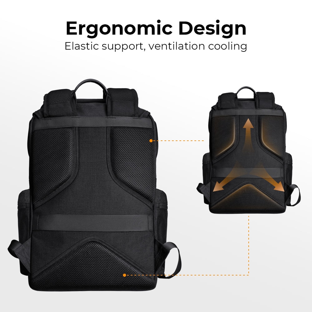 K&F CONCEPT Hard Shell Camera Backpack Waterproof SLR/DSLR Camera Bag 22L Large Capacity Photography Bag with 15.6 Inch Laptop Compartment Rain Cover for Women Men Photographers