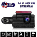 Dinling 1080P Dual Lens Car DVR Dash Cam Video Recorder G-Sensor Front and Rear Camera