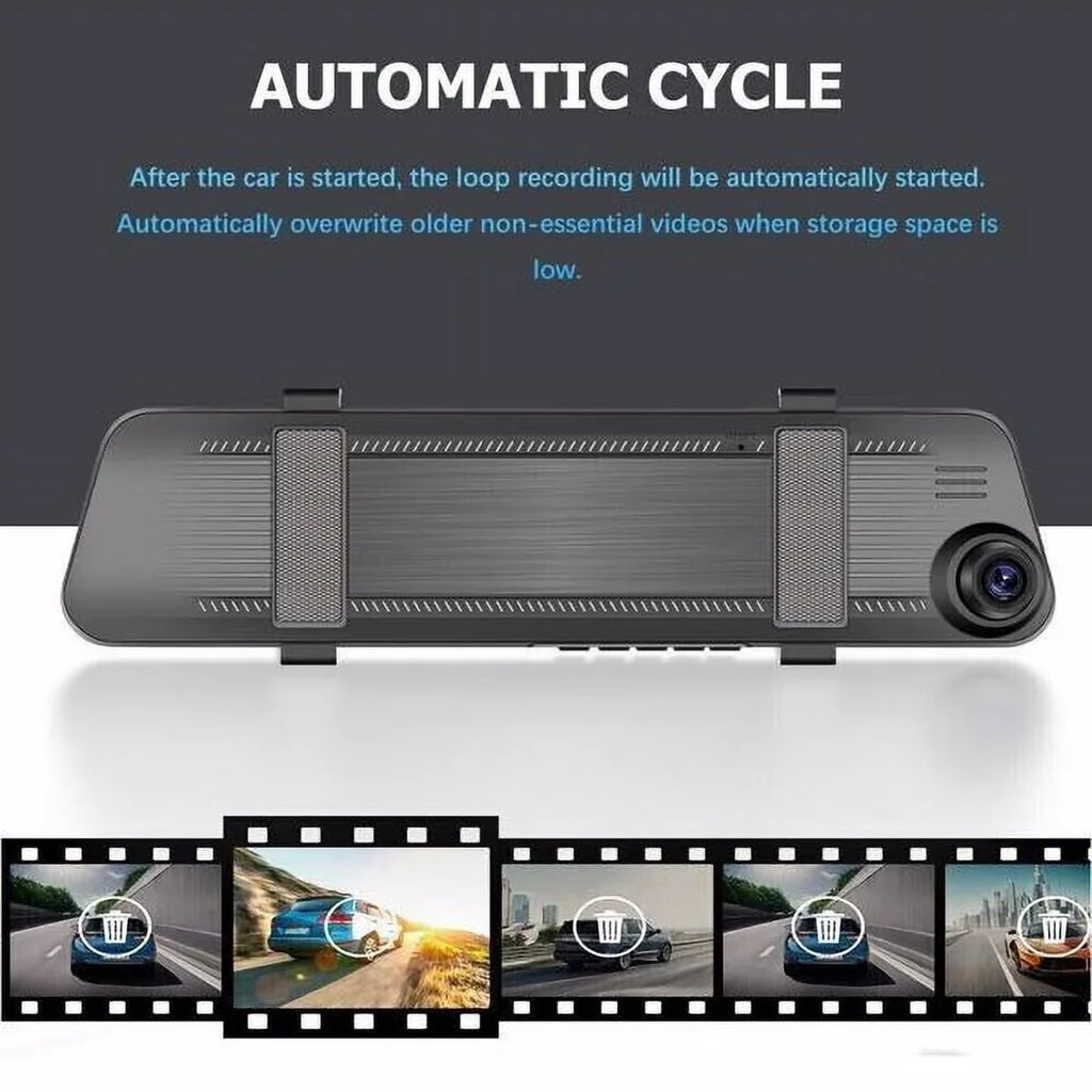 1080P Rearview Mirror Car DVR Dual Dash Cam Camera Front Rear HD Video Recorder