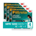 Filtrete by 3M 16x16x1, MERV 11, Allergen Reduction HVAC Furnace Air Filter, 1200 MPR, 4 Filters