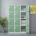 Ouyessir Locker Storage Cabinet 4-tier Metal Lockers for School, Gym, Home, Office Employee Lock Box, 71 inches High - Green