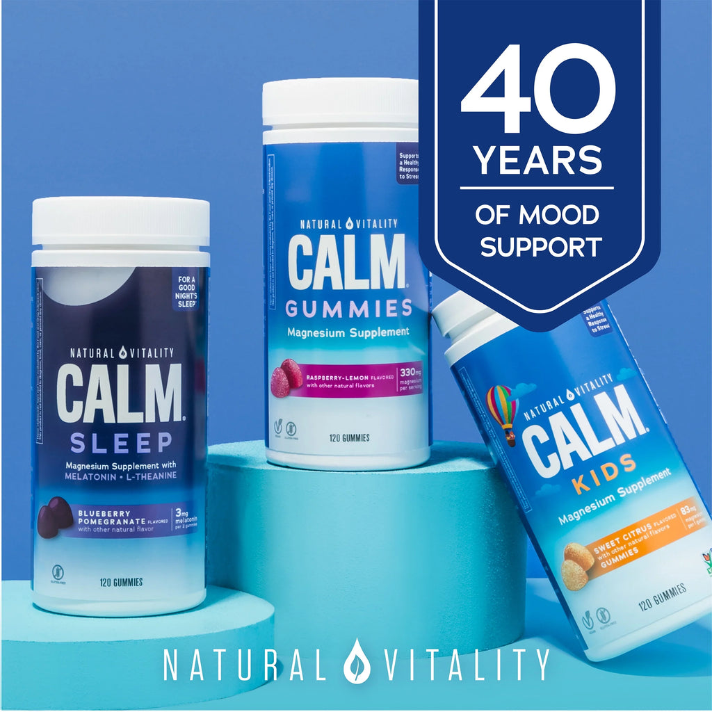 Natural Vitality Calm Kids Magnesium Supplement Gummies, Sweet Citrus, 83 mg, 120 Count