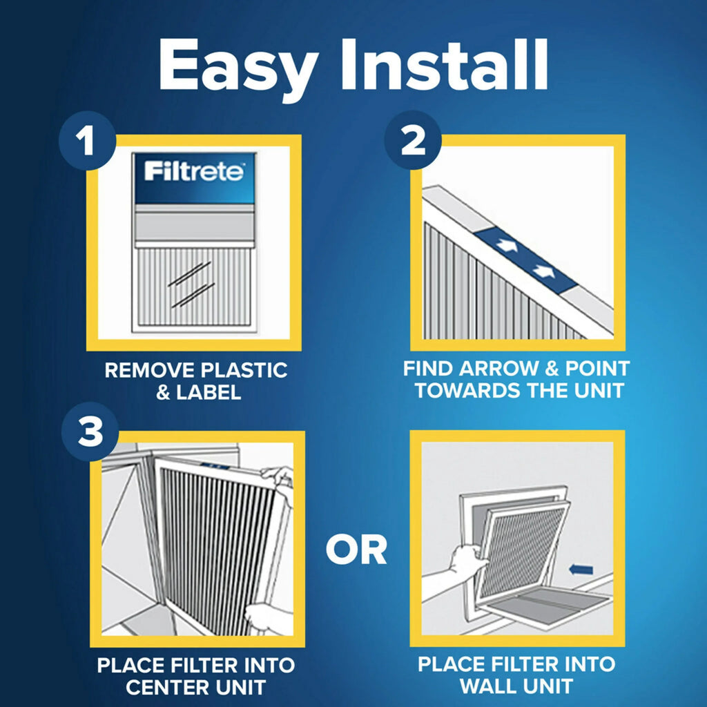 Filtrete 16x24x1 Air Filter, MPR 1500 MERV 12, Advanced Allergen Reduction, 4 Filters