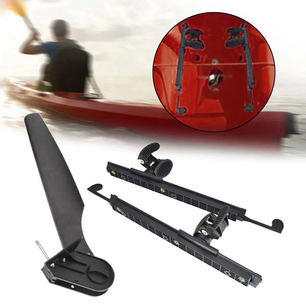 AMLESO Kayak Rudder Kayak Foot Pegs Boat Tail Watercraft Rudder with Foot Brace Pedals for Fishing Boat Canoeing Marine Accessories