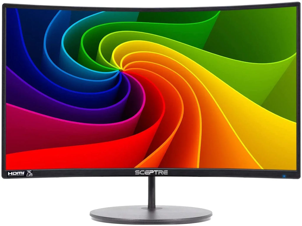 Sceptre 24" Curved 75Hz Gaming LED Monitor Full HD 1080P HDMI VGA Speakers, VESA Wall Mount Ready Metal Black 2019 (C248W-1920RN)