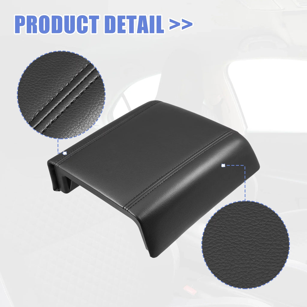 Car Center Console Lid Armrest Seat Box Cover Protector for Ford F-150 2004-2008 Faux Leather Black