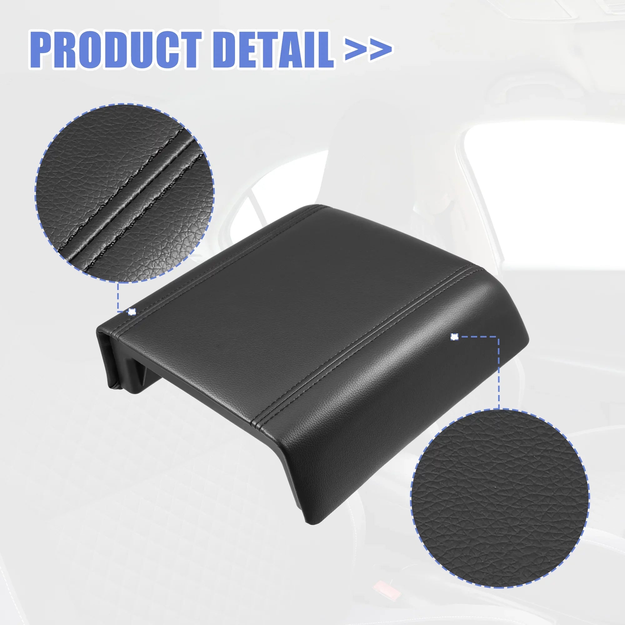 Car Center Console Lid Armrest Seat Box Cover Protector for Ford F-150 2004-2008 Faux Leather Black