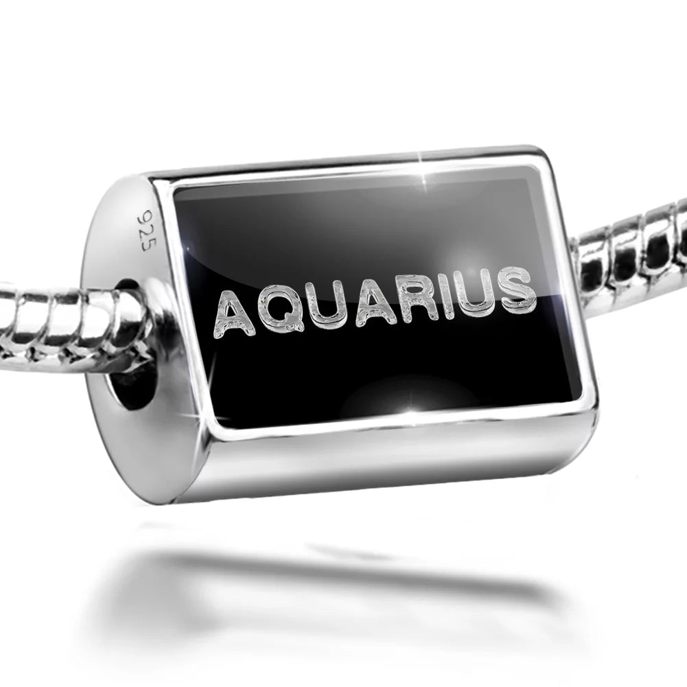 Neonblond Charm Aquarius Clear Ice Cubes on Black 925 Sterling Silver Bead