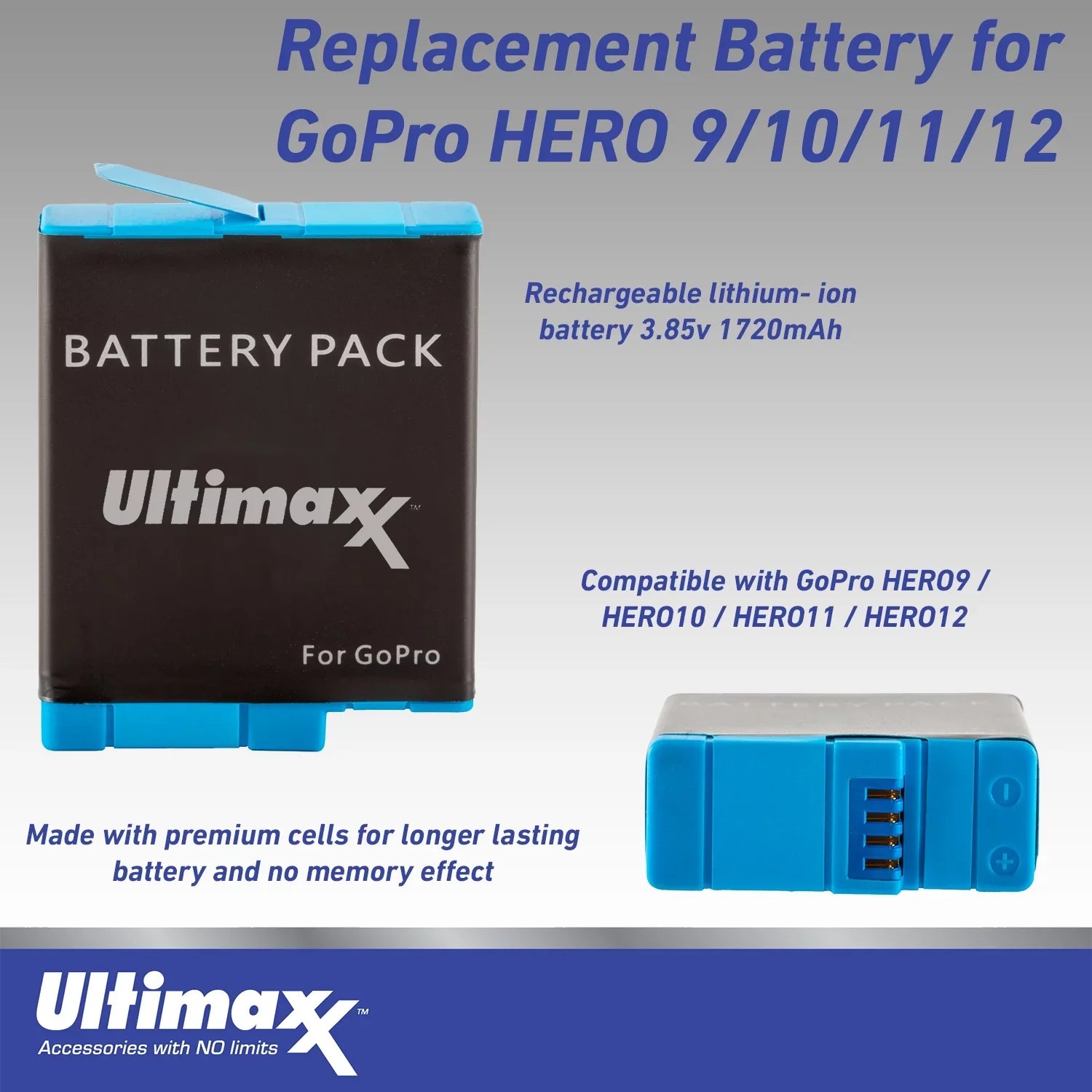 Ultimaxx Starter GoPro Hero 12 Bundle - Includes: 1x Replacement Battery, Water-Resistant Action Camera Case & More (20pc Bundle)
