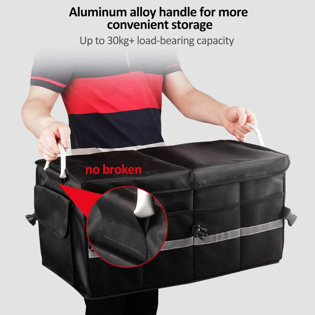 Walmart Car Trunk Organizer Oxford Cloth Folding Storage Box with Reflective Strip 55L Keep Your Car Neat and Tidy with this Automotive Cargo Organizer