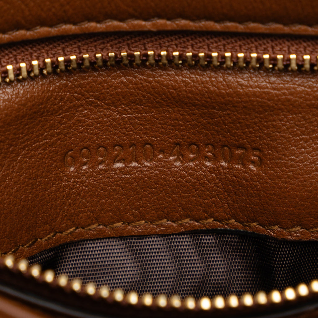 Pre-Owned Authenticated Gucci Medium Blondie Bag Calf Leather Brown Crossbody Bag Unisex (Good)