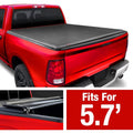 MaxMate Soft Quad-fold Truck Bed Tonneau Cover Compatible with 2009-2018 Dodge Ram 1500; 2019-2023 Classic | 5'7" (67") Bed | TCD484015