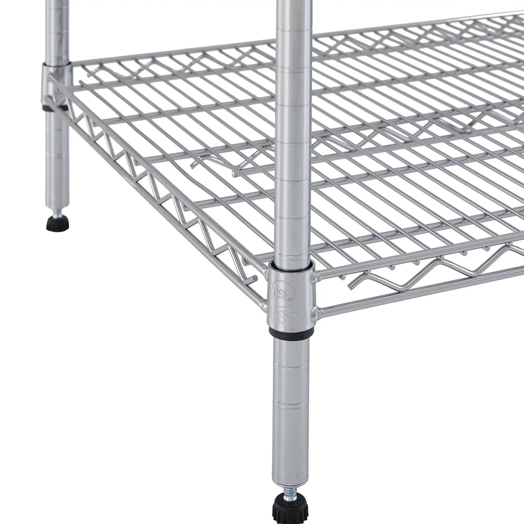 Hyper Tough Steel 4-Tier Storage Shelf Unit 72"H x 60"W x 24"D, 4000lb Total Capacity, Chrome