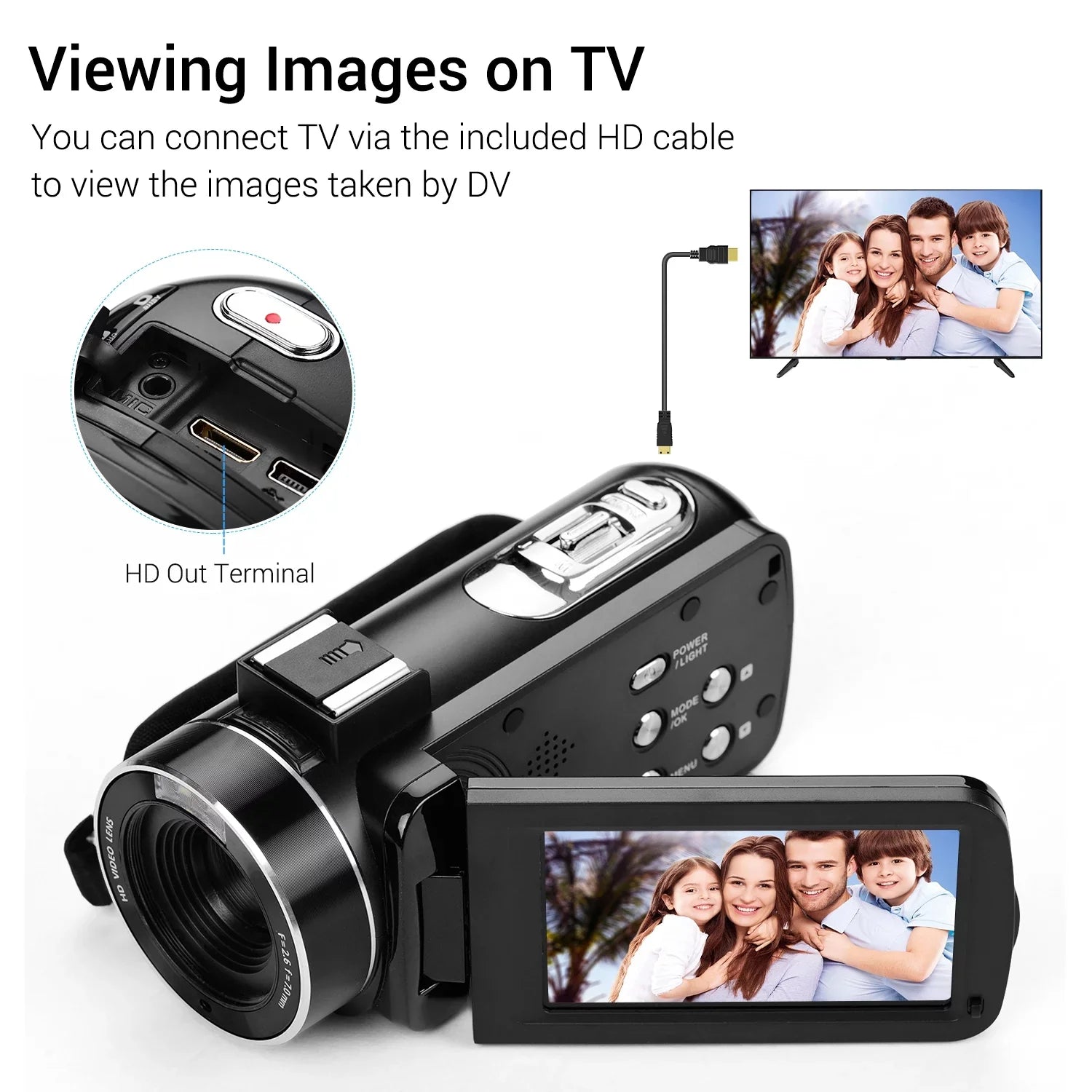 Andoer 4K Handheld DV Professional Digital Video CMOS Sensor Camcorder with Hot Shoe for Mounting Microphone 3.0 Inch IPS Monitor Burst -Shaking Function