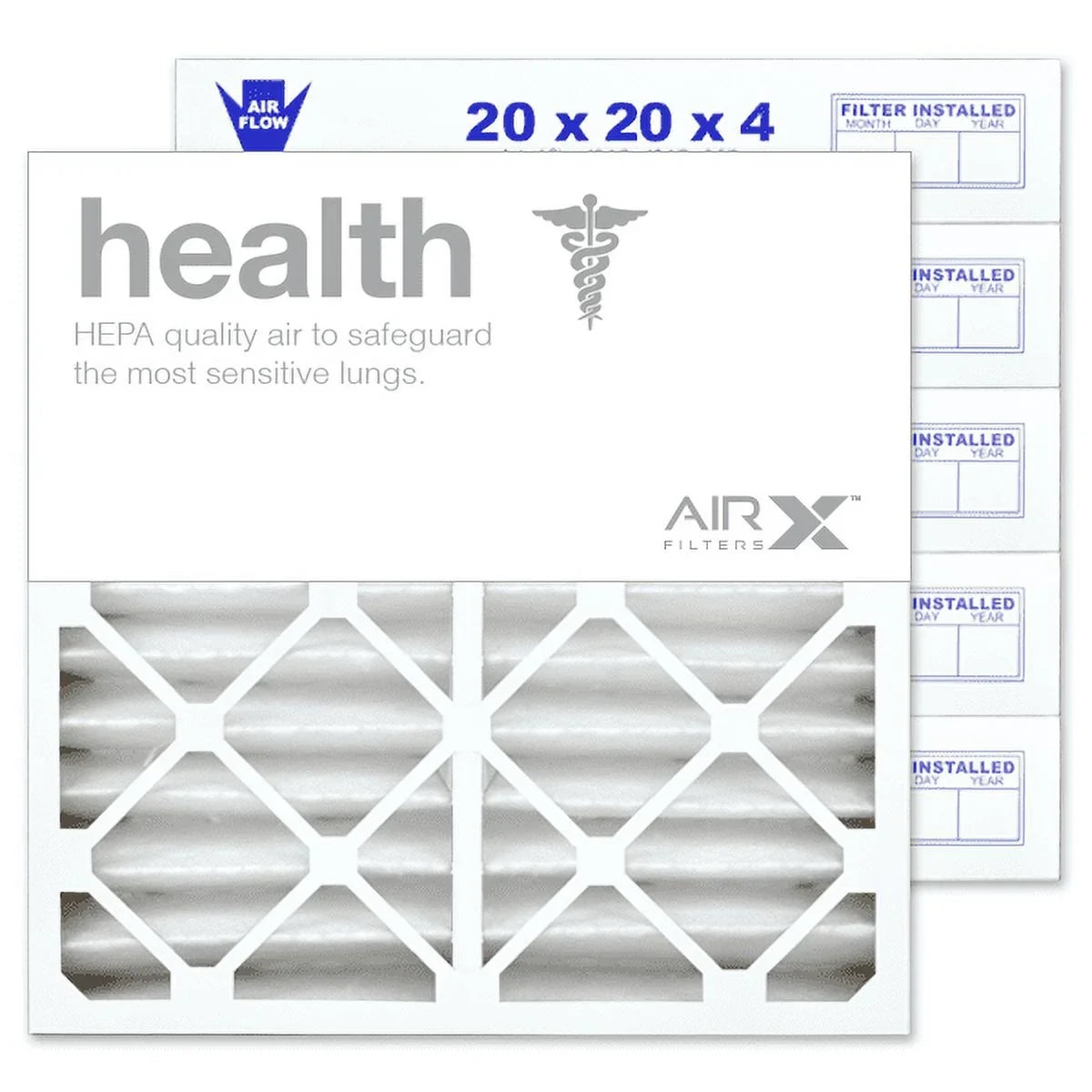 AIRx Filters 20x20x4 Air Filter MERV 13 Pleated HVAC AC Furnace Air Filter, Health 6-Pack, Made in the USA