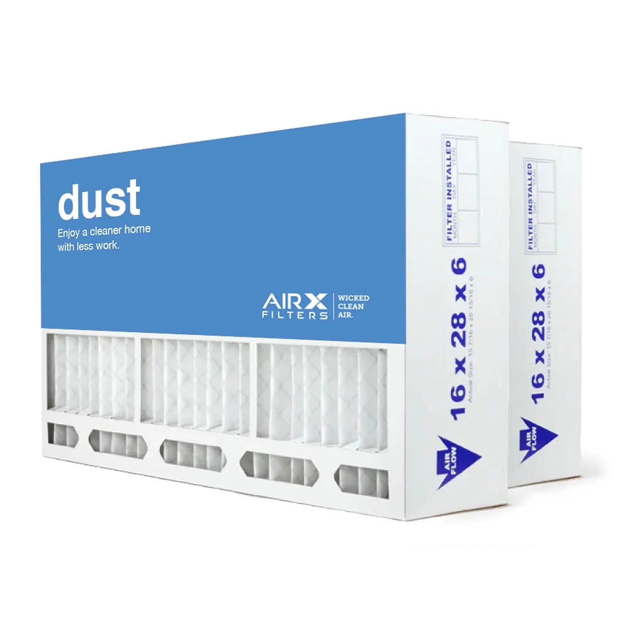 AIRx Filters 16x28x6 MERV 8 HVAC AC Furnace Air Filter Replacement for Aprilaire Space-Gard 401, Dust 2-Pack, Made in the USA