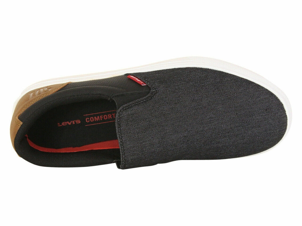 LEVIS JEFFREY 501 SLIP-ON LOW TRAINER SPORT SNEAKERS MEN SHOES BLACK SIZE 11 NEW