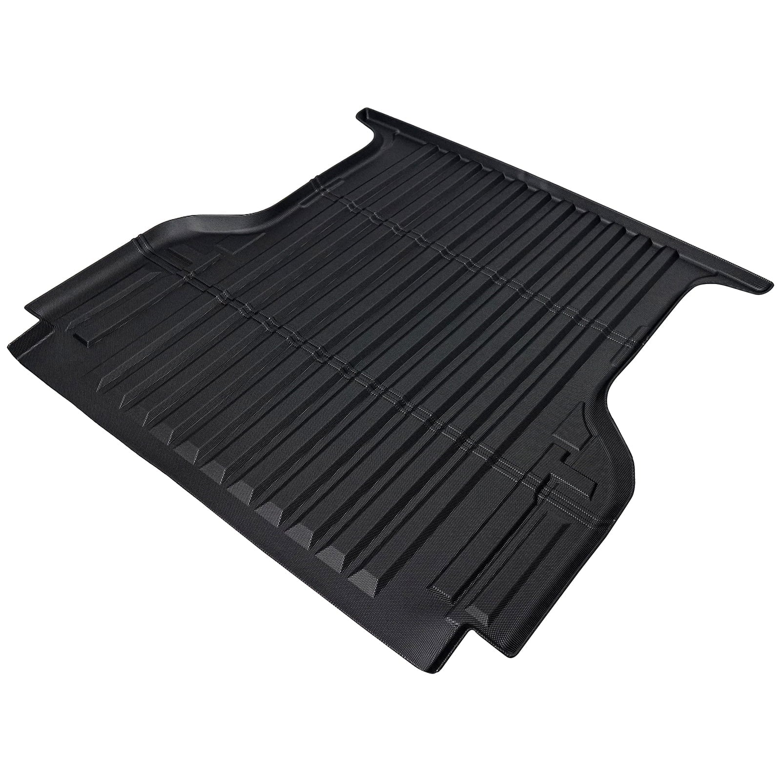 Ikon Motorsports Truck Bed Mat Compatible With 2019-2024 Ford Ranger Super Crew Cab 5Ft Short Bed, Black Rear Storage Floor Liner TPE Cargo Guard All Weather 3D Heavy Duty Trunk Flooring Protector