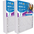 20x25x5 Air Filter MERV 13 Comparable to MPR 1500 - 2200 & FPR 9 Compatible with Air Bear 255649-102 Premium USA Made 20x25x5 Furnace Filter 2 pack by AIRX FILTERS WICKED CLEAN AIR.