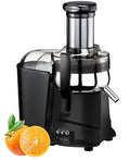 Centrifugal Juicer for Fruits & Vegetables - Hand Press Juicer with Safety Latch (Black)