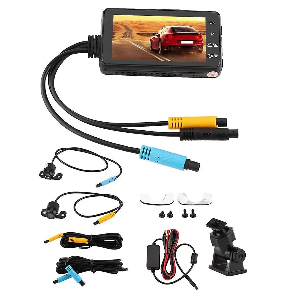 5 V 1 A Motorcycle Driving Recorder Dvr Dash Camera With Front And Rear Double Lens