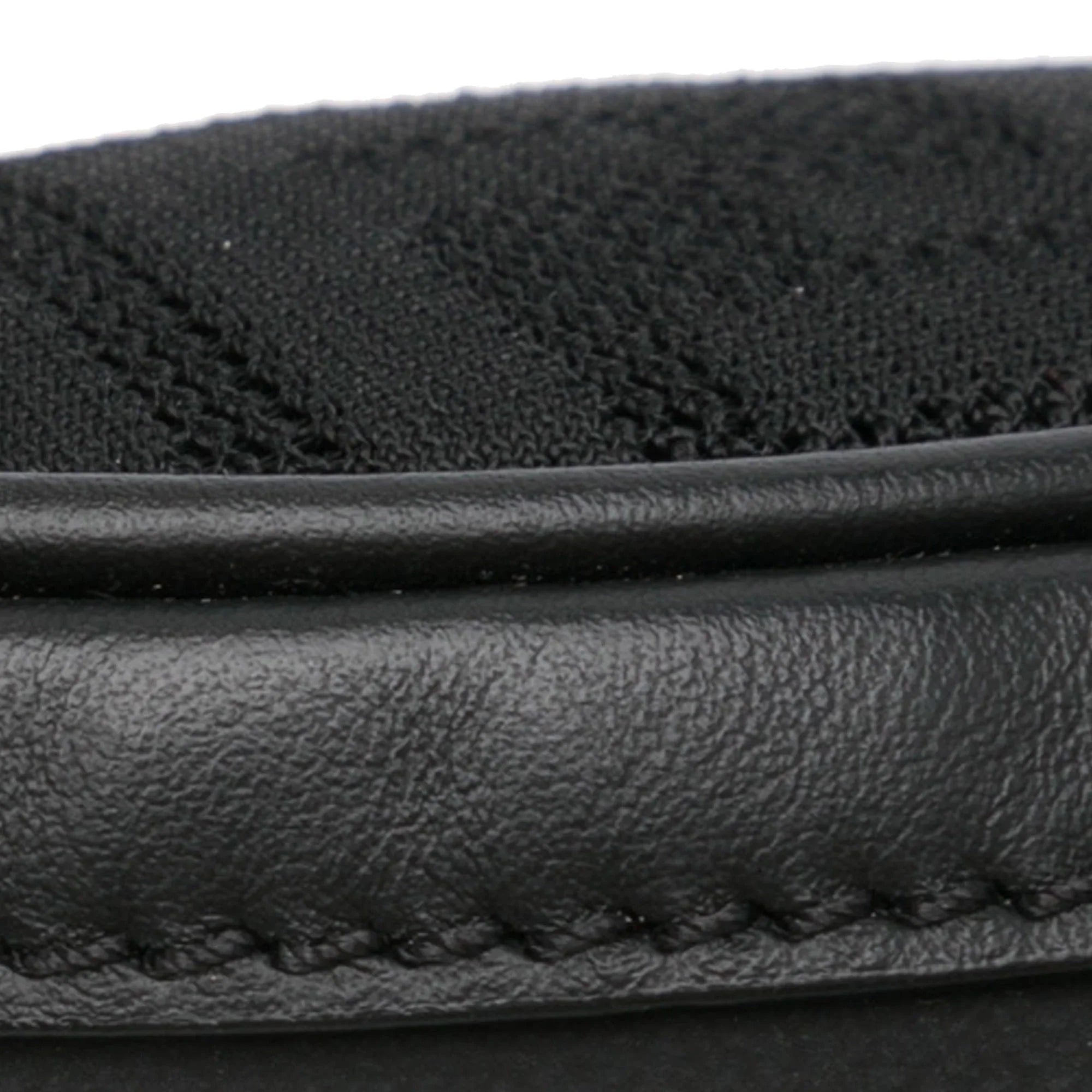 Pre-Owned Authenticated Fendi FF Neoprene Vitello Grace Perforated Pocket Belt Bag Knit Fabric Black Unisex (Good)