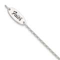 Auriga 925 Sterling Silver Enamel FAITH and Cross Bracelet 7.5inch for Women