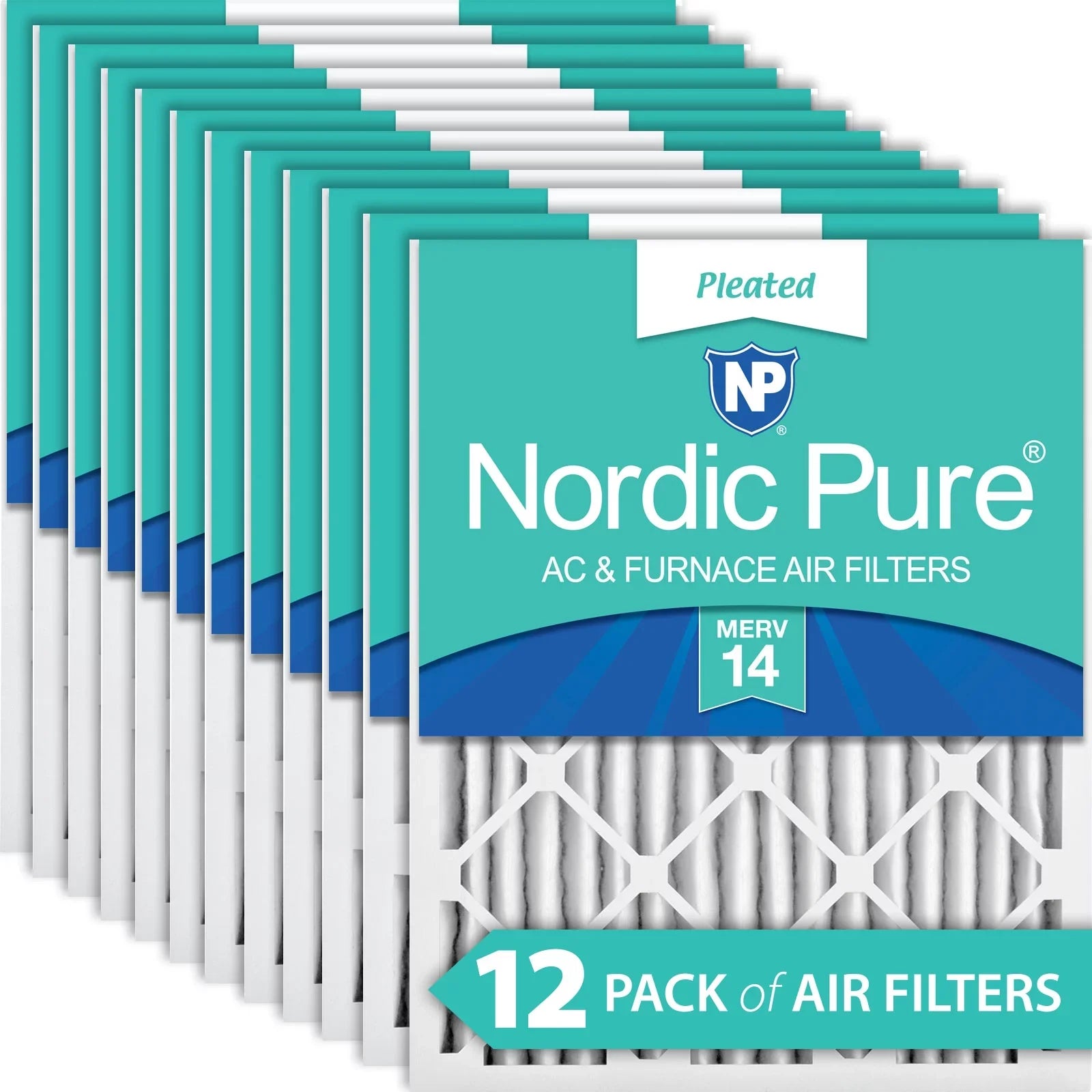 Nordic Pure 18x24x2 Pleated MERV 14 Air Filters 12 Pack