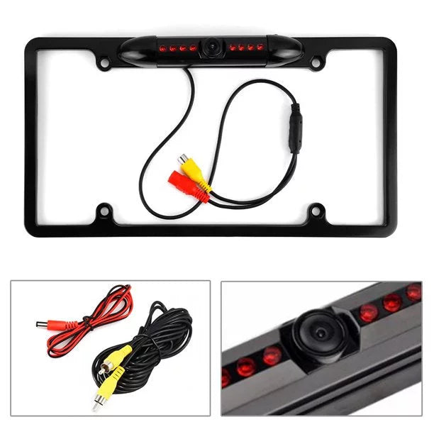 Backup Camera Rearview License PLatitudee Frame for ALPINE X308U Black