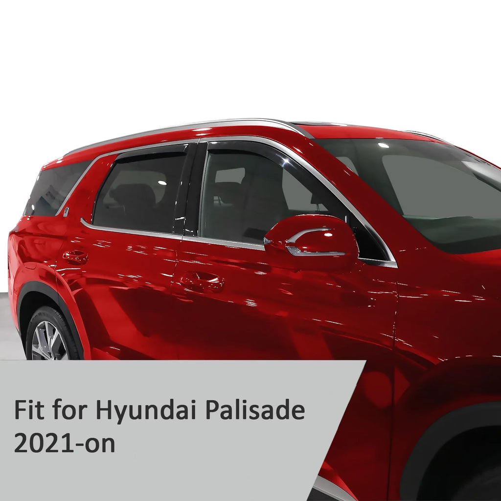 Voron Glass in-Channel Extra Durable Rain Guards for Hyundai Palisade 2021-2024, Window Deflectors, Vent Window Visors, 4 Pieces - 220240